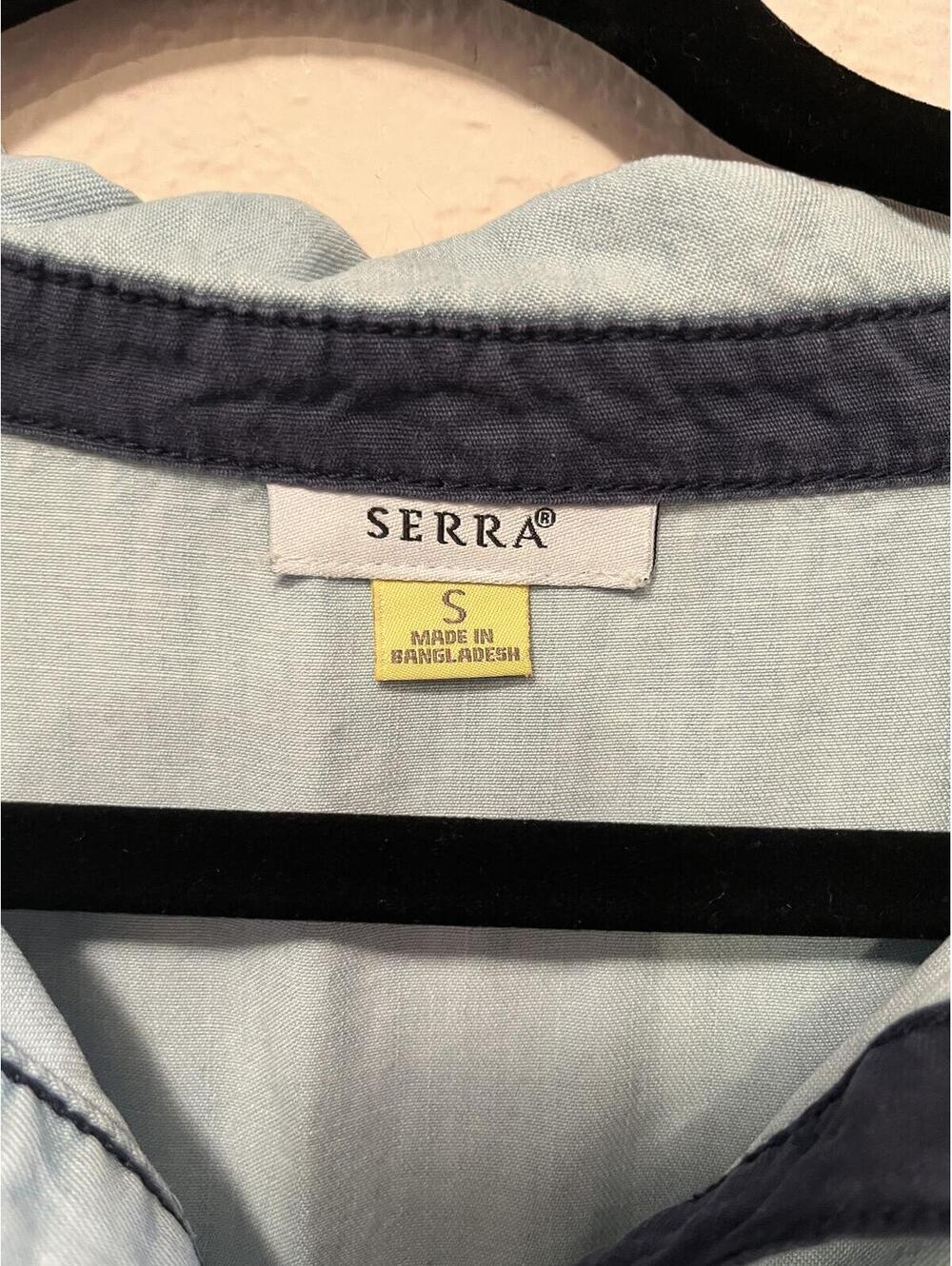 SERRA Light Blue Tiered Button-Front Denim Shirt Dress Size S - Picture 4 of 5